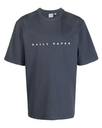 T-shirt girocollo stampata blu scuro di Daily Paper