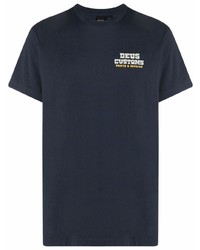 T-shirt girocollo stampata blu scuro di Deus Ex Machina