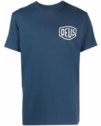 T-shirt girocollo stampata blu scuro di Deus Ex Machina