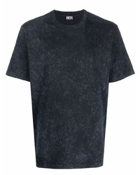 T-shirt girocollo stampata blu scuro di Diesel