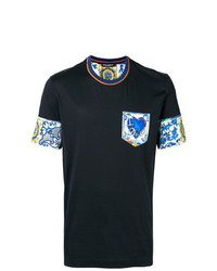 T-shirt girocollo stampata blu scuro di Dolce & Gabbana