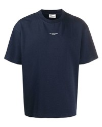 T-shirt girocollo stampata blu scuro di Drôle De Monsieur