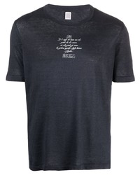 T-shirt girocollo stampata blu scuro di Eleventy