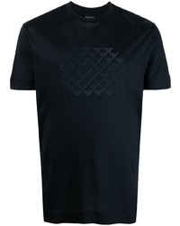 T-shirt girocollo stampata blu scuro di Emporio Armani