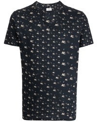 T-shirt girocollo stampata blu scuro di Etro