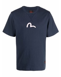T-shirt girocollo stampata blu scuro di Evisu