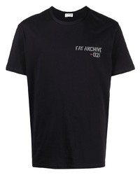 T-shirt girocollo stampata blu scuro di Fay