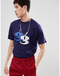 T-shirt girocollo stampata blu scuro di Gio Goi