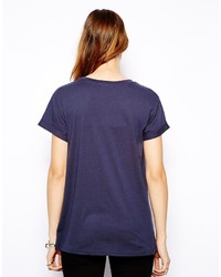 T-shirt girocollo stampata blu scuro di Glamorous