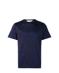 T-shirt girocollo stampata blu scuro di Golden Goose Deluxe Brand