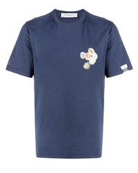 T-shirt girocollo stampata blu scuro di Golden Goose