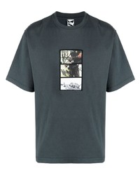 T-shirt girocollo stampata blu scuro di GR10K