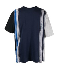 T-shirt girocollo stampata blu scuro di Needles