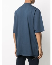 T-shirt girocollo stampata blu scuro di Rick Owens DRKSHDW