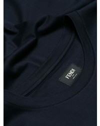 T-shirt girocollo stampata blu scuro di Fendi