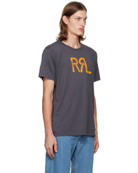 T-shirt girocollo stampata blu scuro di RRL