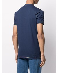 T-shirt girocollo stampata blu scuro di Lanvin