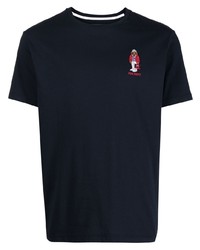 T-shirt girocollo stampata blu scuro di Hackett