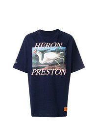 T-shirt girocollo stampata blu scuro di Heron Preston