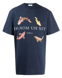 T-shirt girocollo stampata blu scuro di Ih Nom Uh Nit