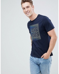 T-shirt girocollo stampata blu scuro di Jack & Jones