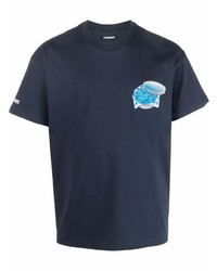 T-shirt girocollo stampata blu scuro di Jacquemus