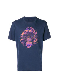 T-shirt girocollo stampata blu scuro di John Varvatos