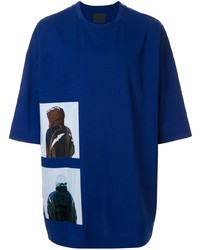 T-shirt girocollo stampata blu scuro di Juun.J