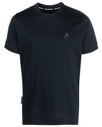 T-shirt girocollo stampata blu scuro di Karl Lagerfeld