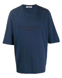 T-shirt girocollo stampata blu scuro di Katharine Hamnett London