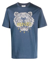 T-shirt girocollo stampata blu scuro di Kenzo