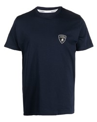 T-shirt girocollo stampata blu scuro di Lamborghini