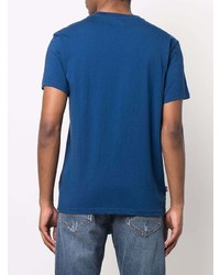 T-shirt girocollo stampata blu scuro di Manuel Ritz