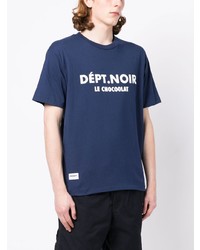 T-shirt girocollo stampata blu scuro di Chocoolate