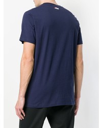 T-shirt girocollo stampata blu scuro di Fila