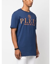 T-shirt girocollo stampata blu scuro di Philipp Plein
