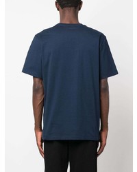 T-shirt girocollo stampata blu scuro di MSGM