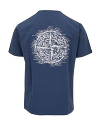 T-shirt girocollo stampata blu scuro di Stone Island