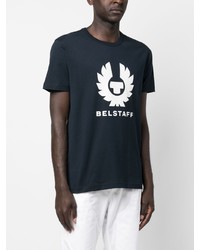 T-shirt girocollo stampata blu scuro di Belstaff