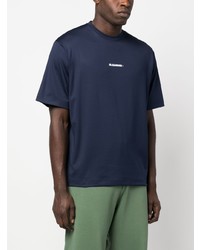 T-shirt girocollo stampata blu scuro di Jil Sander