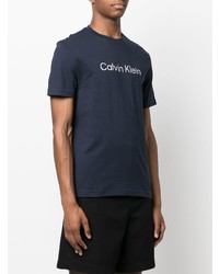 T-shirt girocollo stampata blu scuro di Calvin Klein