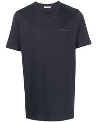 T-shirt girocollo stampata blu scuro di Marni