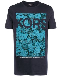 T-shirt girocollo stampata blu scuro di Michael Kors
