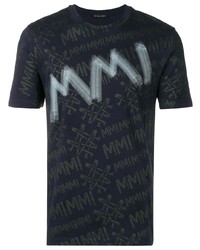 T-shirt girocollo stampata blu scuro di Mr & Mrs Italy