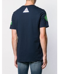 T-shirt girocollo stampata blu scuro di Frankie Morello