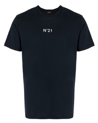 T-shirt girocollo stampata blu scuro di N°21