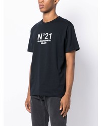 T-shirt girocollo stampata blu scuro di N°21