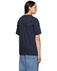 T-shirt girocollo stampata blu scuro di Dime