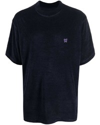 T-shirt girocollo stampata blu scuro di Needles