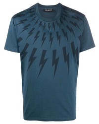 T-shirt girocollo stampata blu scuro di Neil Barrett